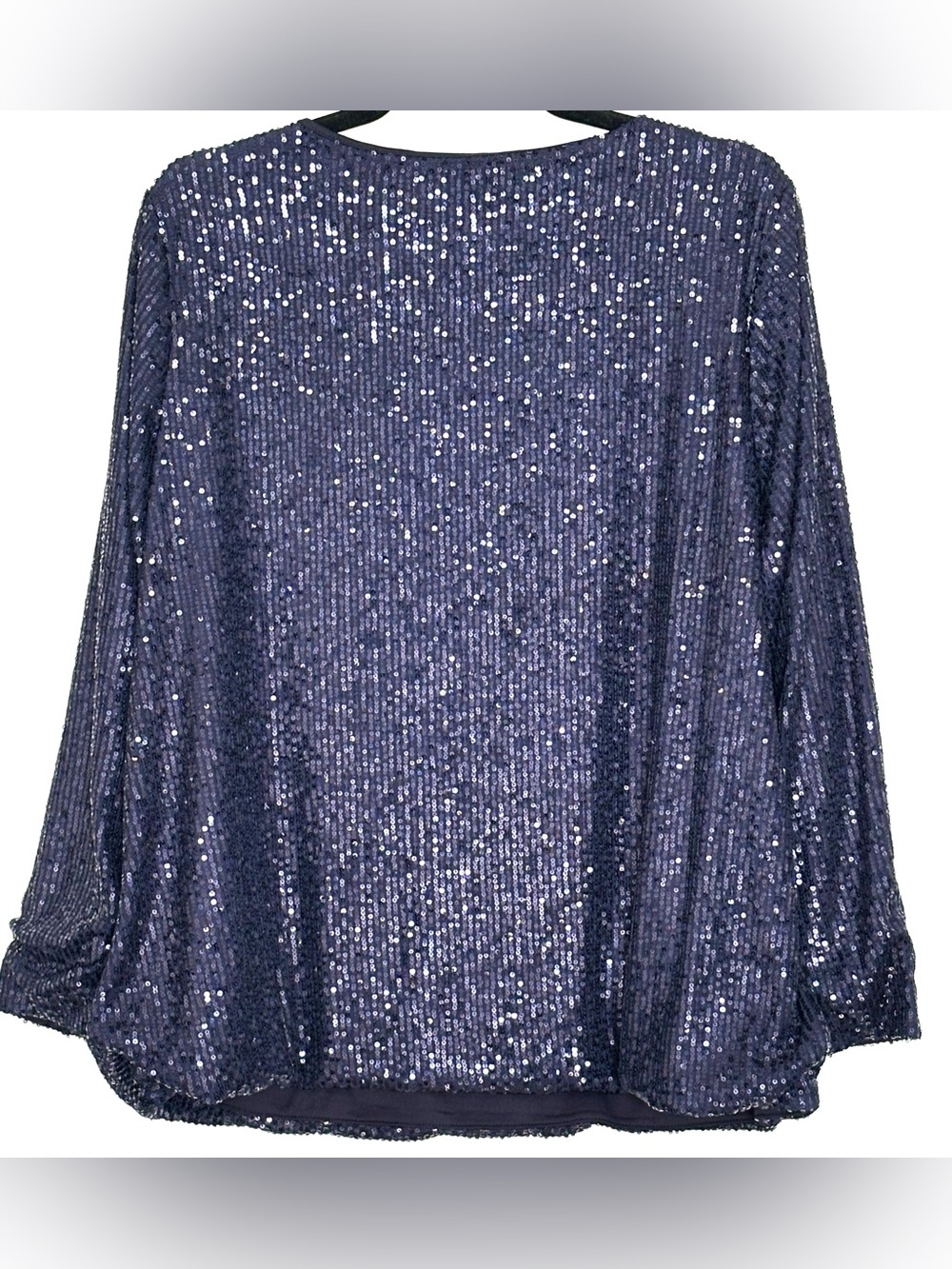 Talbots Allover Sequin Long Sleeve Top Navy Size 1XP - Picture 2 of 4